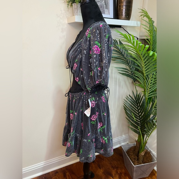 For Love & Lemons Every Rose Sequin Mini Dress Large - Picture 3 of 8